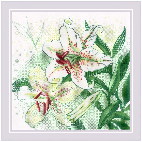 фото 1915 набор для вышивания риолис 'белые лилии' 20*20см