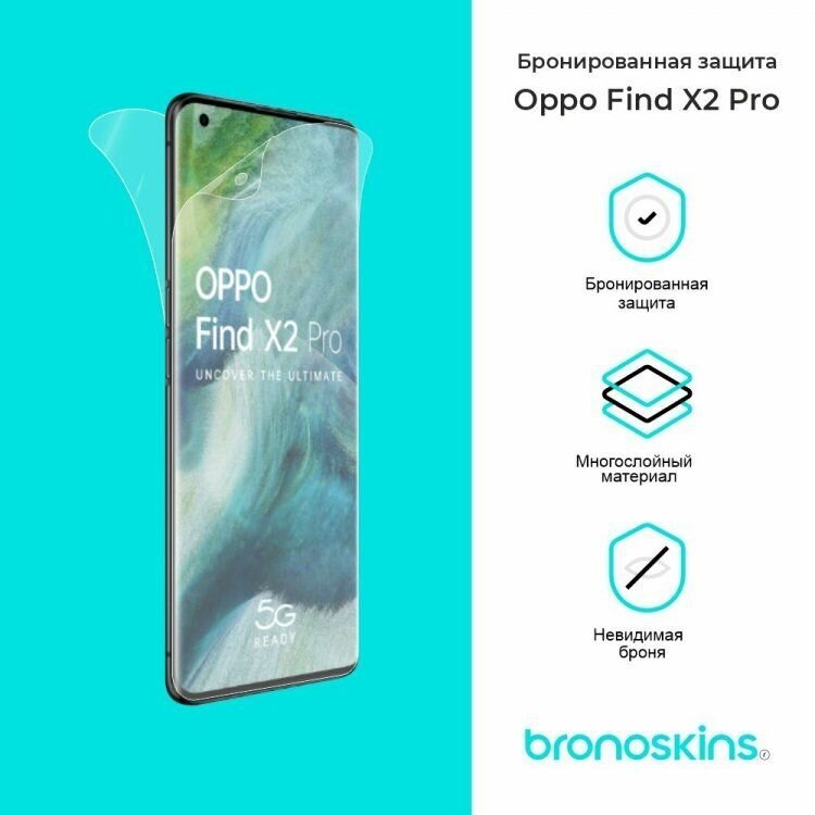 Защитная бронированная пленка для Oppo Find x2 Pro (Глянцевая, Комплект FullBody)