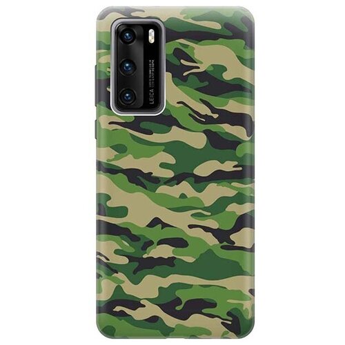 фото Ультратонкий силиконовый чехол-накладка для huawei p40 с принтом "месяц над розовыми горами" gosso