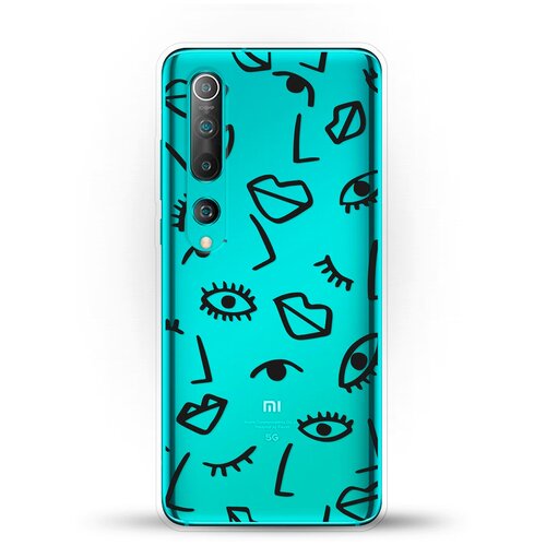 фото Силиконовый чехол глаза и губы на xiaomi mi 10 pro andy & paul