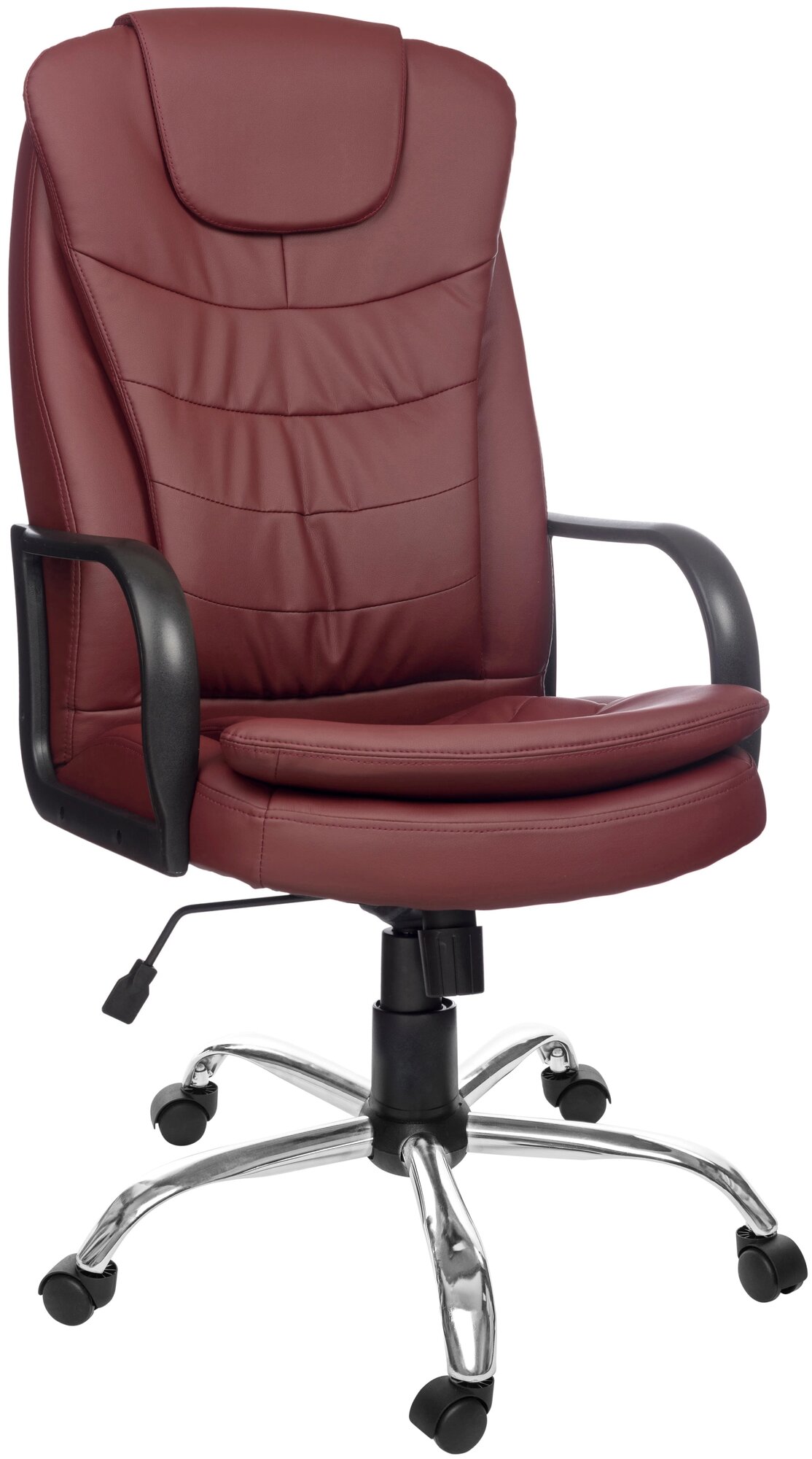 Кресло компьютерное офисное The World of Comfortt Patrick М (Хром) бордовый, обивка: искусственная кожа, крестовина металл