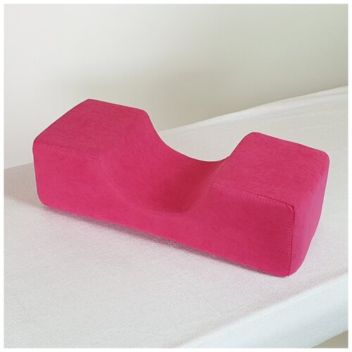 фото Подушка для лешмейкера под голову с выемкой, микровелюр, розовая ru comfort