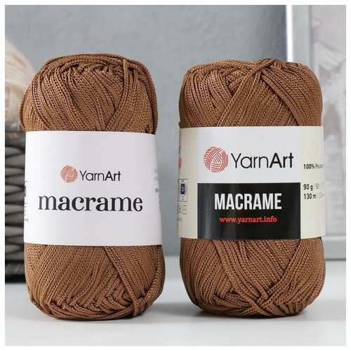 Пряжа Macrame Макраме 100% полиэстер 130м/90гр (151 коричневый) пряжа macrame макраме 100% полиэстер 130м 90гр 135 сирень