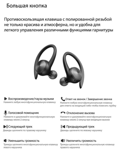 Беспроводные спортивные bluetooth наушники TWS R200 вкладыши с индикатором зарядки