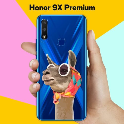 Силиконовый чехол Лама в очках на Honor 9X Premium силиконовый чехол лама в очках на honor 9x