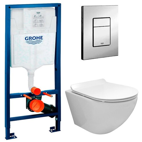 Инсталляция Grohe Rapid SL 38772001 + унитаз Fubini FB001 безободковый с сиденьем