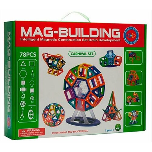 магнитный конструктор mag building 78 деталей Магнитный конструктор Mag-Building 78 деталей