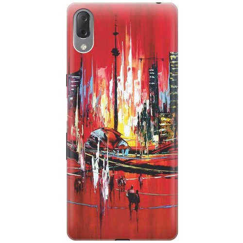 фото Gosso ультратонкий силиконовый чехол-накладка для sony xperia l3 с принтом "акварельный город"