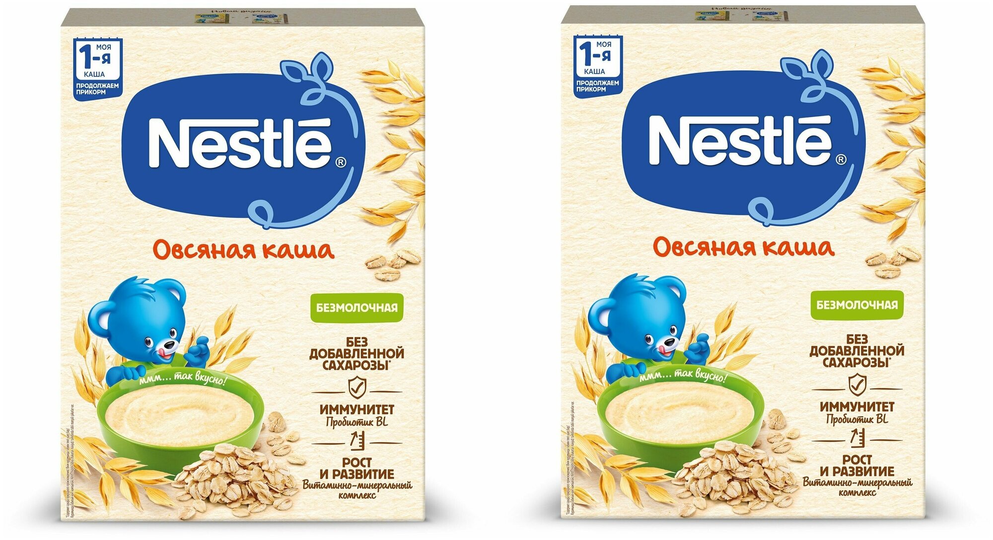 Каша Nestle овсяная безмолочная с 5 месяцев 200 г 2 шт