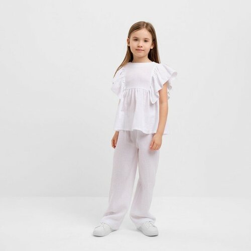 Комплект одежды Minaku, размер 122, белый блузка для девочек рост 122 см цвет лазурный
