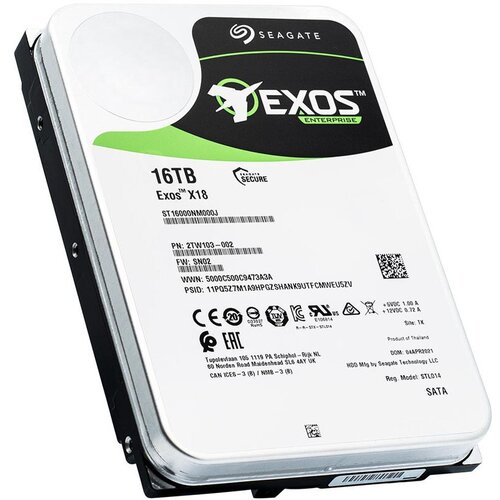 HDD SATA Seagate 16Tb ST16000NM000J Exos X18 7200 rpm 256Mb buffer 1 year 3385900₽