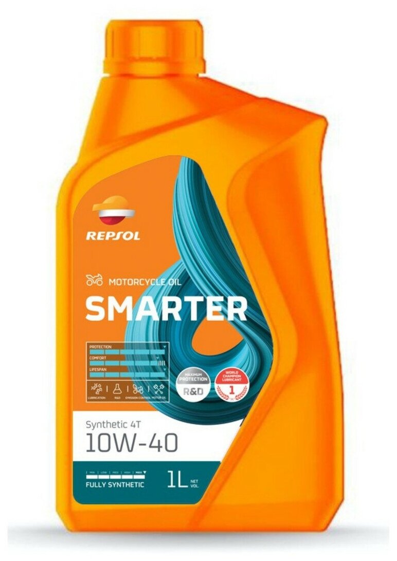 Моторное масло REPSOL MOTO SMARTER SYNTHETIC 4T 10W40 мот. масло 1л 60986R