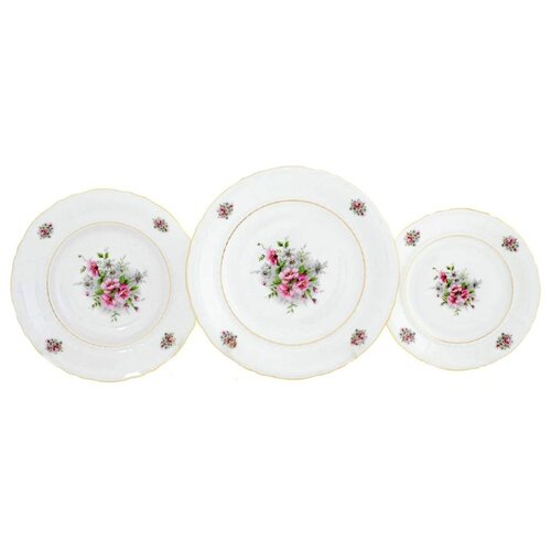 фото Набор тарелок 18 предметов (19, 23, 25 см) leander "соната /цветы" / 137092