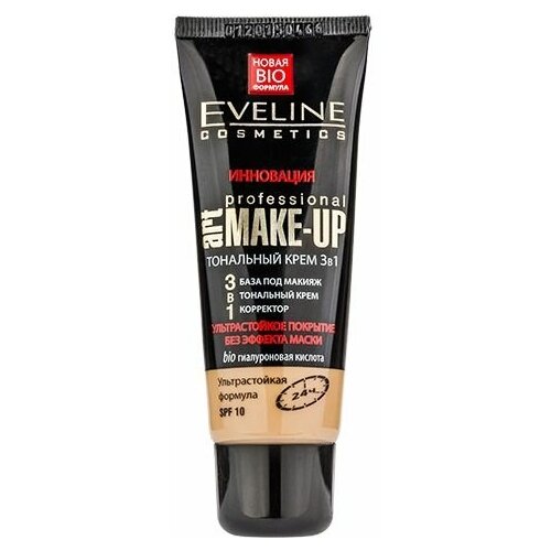 Eveline Тональный крем ультрастойкий 3в1 Art Make-up тон слоновая кость, 30мл