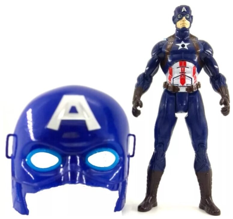 Фигурка Капитан Америка и маска с подсветкой и озвучкой