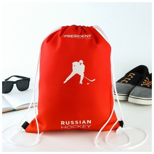 Мешок для обуви Russian hockey, размер 41х31 свитшот размер 32 34 красный