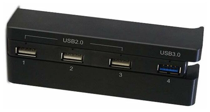 Игровой аксессуар USB Хаб на 4 порта для PlayStation 4 SLIM, DOBE PS4 SLIM HUB Gaming Console TP4-821, черный