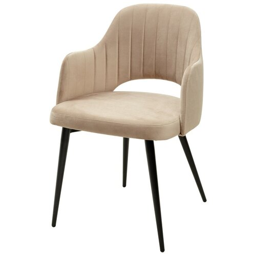 фото Стул fantine-la beige / 4 шт. / бежевый, велюр, черный металлический каркас / для кухни, для гостиной / #5 / m-city m city