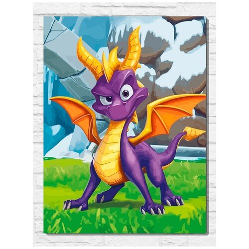 Картина по номерам на холсте игра Spyro Reignited Trilogy - 11528 В 30x40