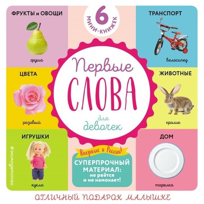 Первые слова для самых маленьких. 6 супер-прочных мини-книжек. Для девочек