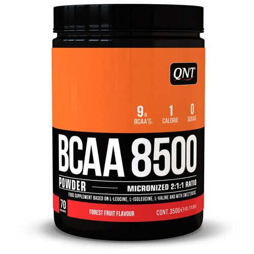 BCAA QNT BCAA Powder 8500, лесные ягоды, 350 гр. комплекс аминокислот со вкусом лимона qnt bcaa 8500 instant powder lemon flavour 350 гр