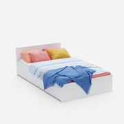 Кровать Пора Спать Амелина с основанием ДСП, белая, спальное место: 200х90 см, габариты: 204х99 см