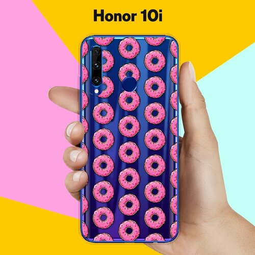 Силиконовый чехол Пончики на Honor 10i силиконовый чехол на honor 10i хонор 10i любопытный совенок прозрачный