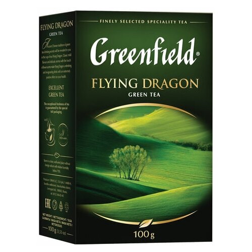 Чай GREENFIELD (Гринфилд) "Flying Dragon", зеленый, листовой, 100 г, 0357, 2 шт.