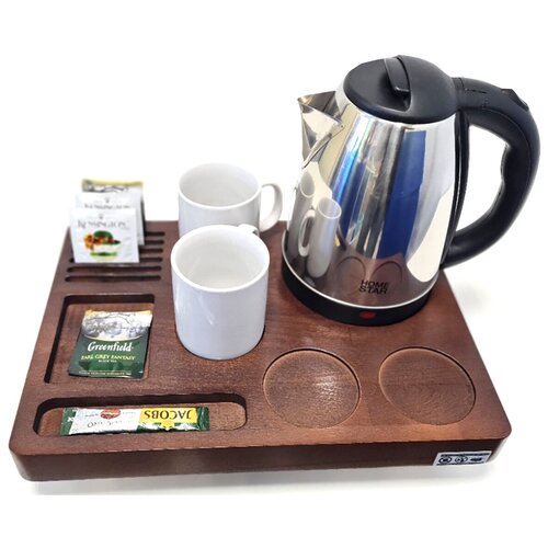 подставка для чайной станции из дерева ЧП 13.2 темный