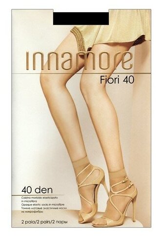 Носки Innamore, 40 den, 2 пары, размер one size, черный