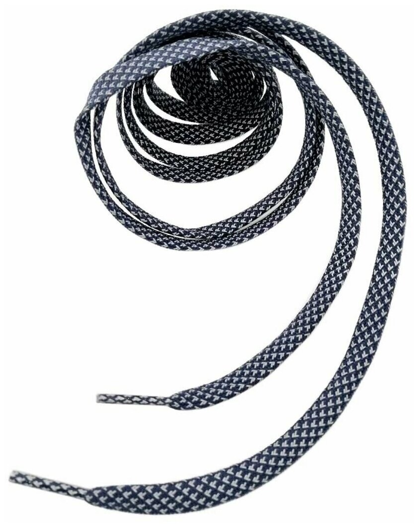 Шнурки светоотражающие 120 см, 1 пара / Шнурки плоские для кроссовок светоотражающие Иссиня-черный - фотография № 3