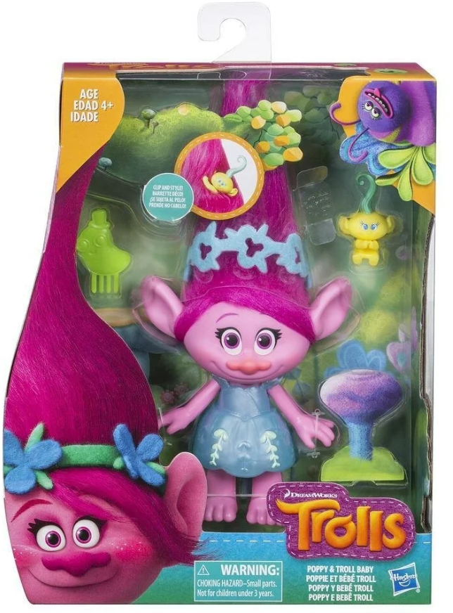 Фигурка Тролли Розочка с малышом (E0355) Trolls: Poppy & Troll Baby