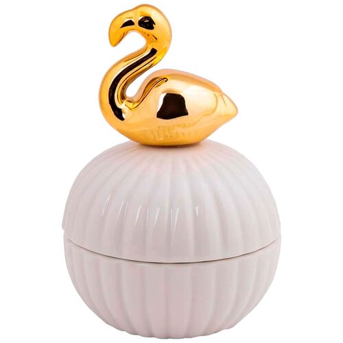 Шкатулка Фламинго, 8*10,5*8 см, Magic Home,Фарфор,белый