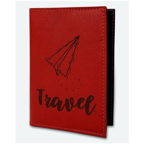 фото Обложка для паспорта kaza, натуральная кожа, подарочная упаковка, красный