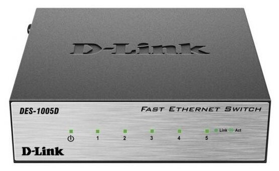 Коммутатор D-LINK DES-1005D/O2A/O2B неуправляемый 5 портов 10/100Mbps