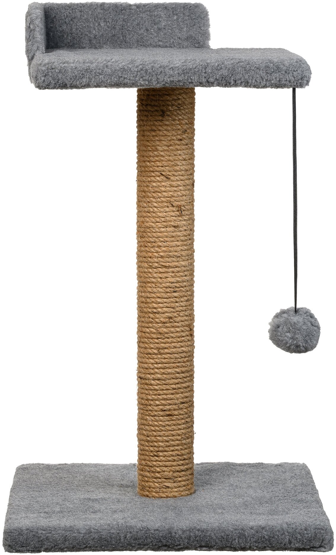 Когтеточка-столбик с полкой и игрушкой Petmil "Релакс" 60х35х35 см