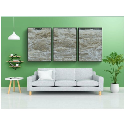 фото Набор модулных постеров для интерьера "наводнение, волны, всплеск" 60x90 см. в тубусе, без рамки lotsprints