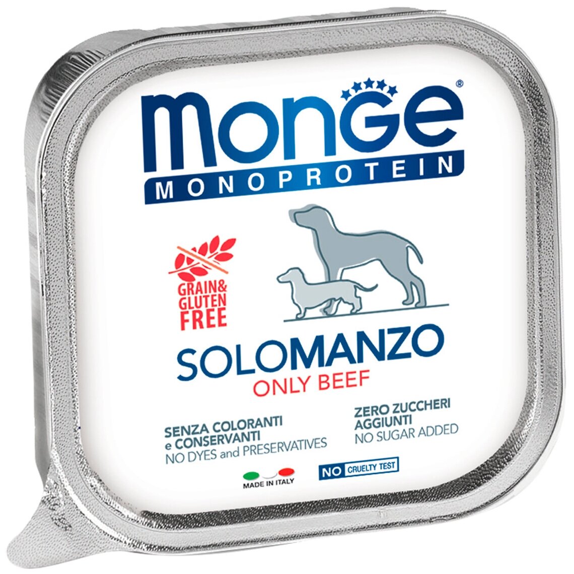 Monge Dog Monoprotein Solo влажный корм для собак всех пород и возрастов, говядина (24шт в уп) 150 гр