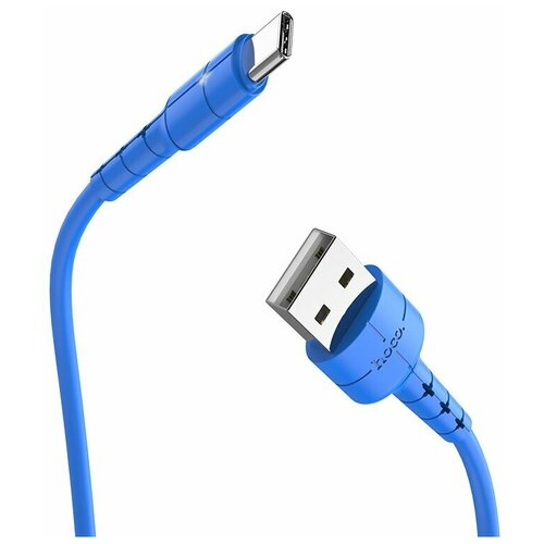 Кабель USB HOCO X30 Star, USB - Type-C, 2А, 1.2 м, синий, с индикатором