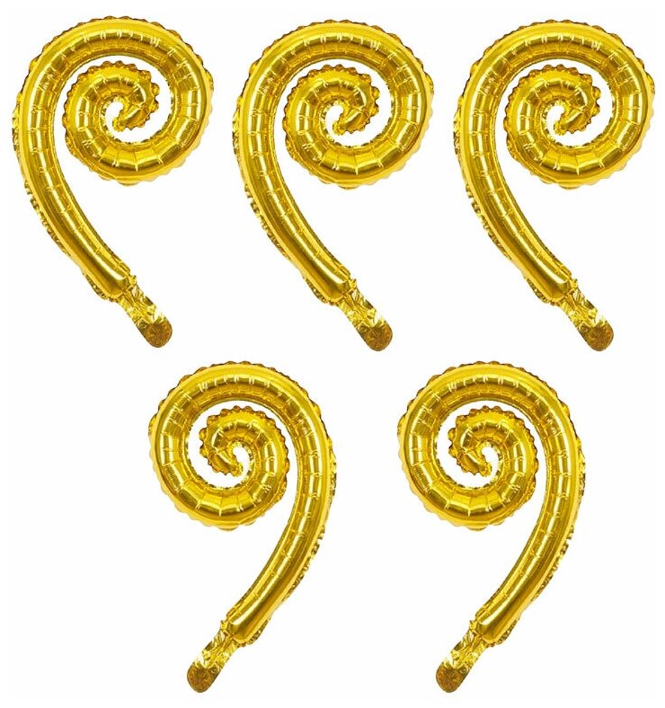 Набор фольгированных спиралей «Золото, Gold», для воздуха, 43Х30 см (5 шт)