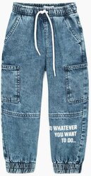 Джинсы Jogger с надписью для мальчика Gloria Jeans, размер 2-3г/98
