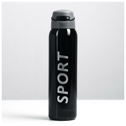 фото Термос "спорт" с поильником, 500 мл, 5.5х23 см, черный mikimarket