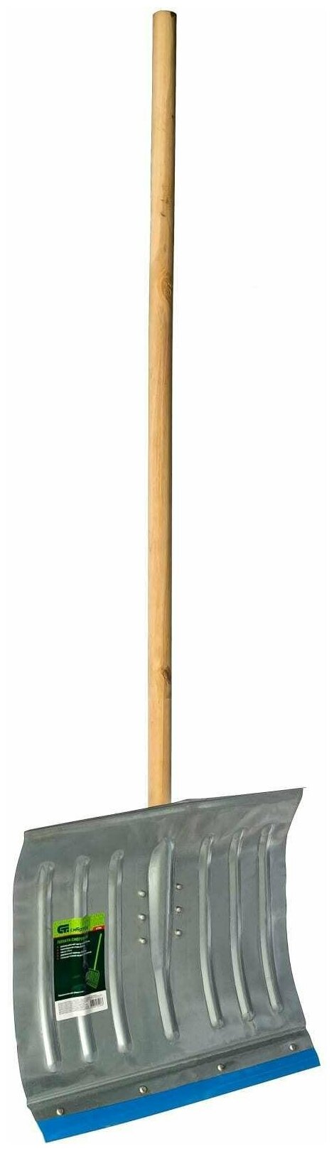 Лопата для уборки снега 430*370*0,8мм, стальная с деревянным черенком (цинк) 135см - фотография № 2