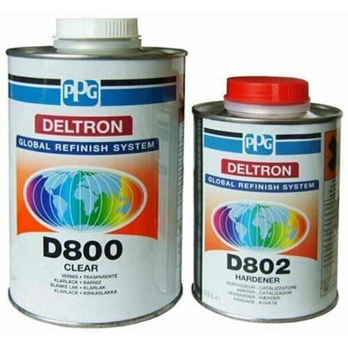 PPG лак D800 1л + Отвердитель 0.5л