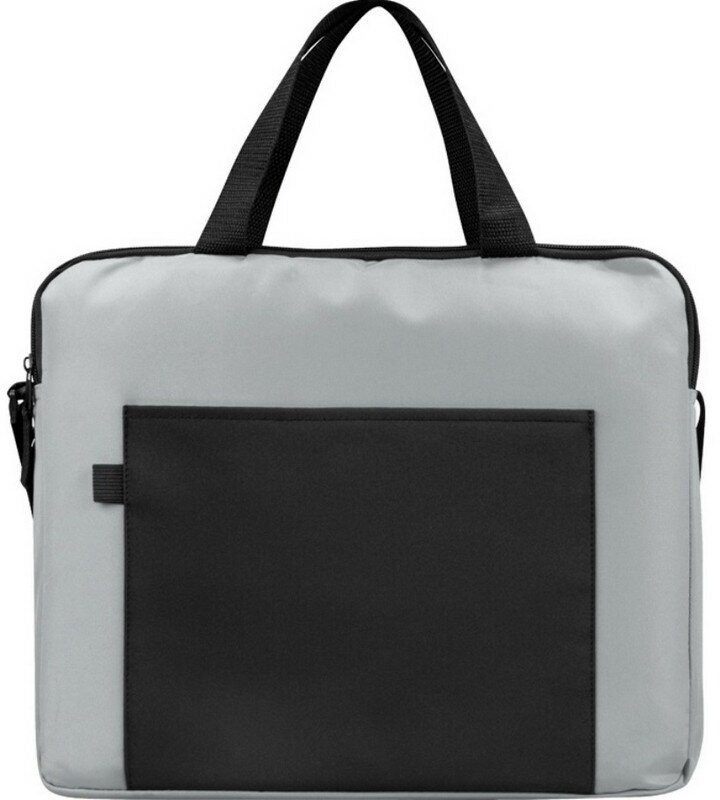 Конференц-сумка для документов Congress полиэстер/микрофибра серая/черная (34×6×29 см)