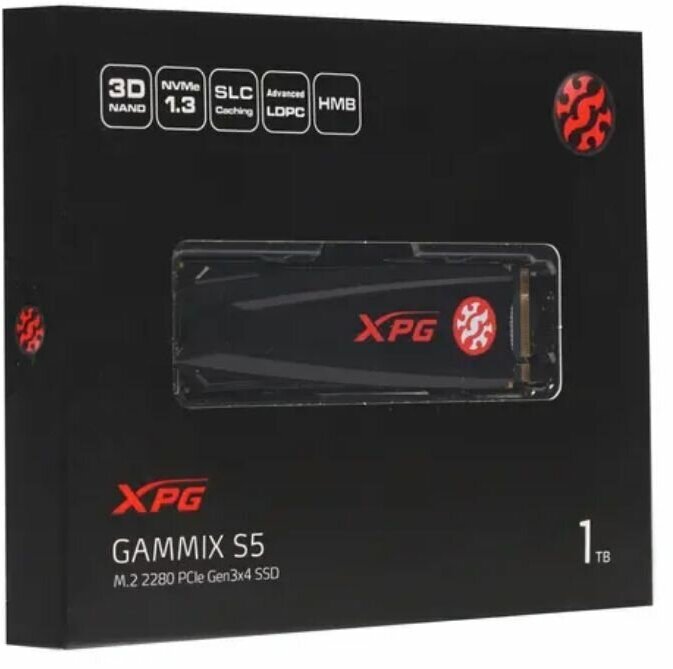 SSD накопитель A-DATA GAMMIX S5 1Тб, M.2 2280, PCI-E x4, NVMe - фото №5