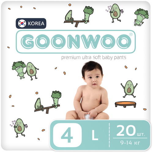 Подгузники GOONWOO размер 4 / L (9 - 14 кг), 20 шт.