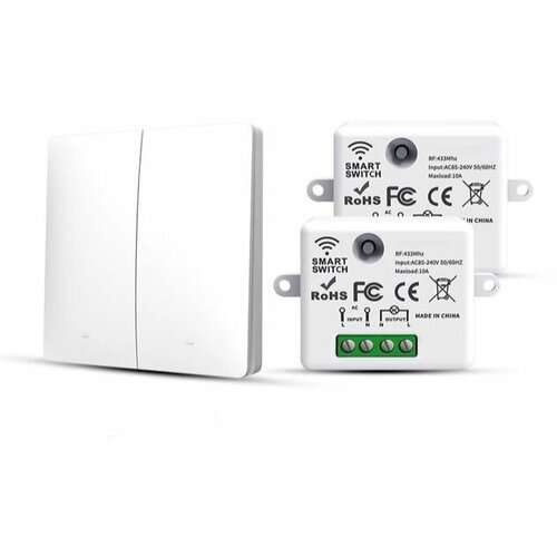 Выключатель беспроводной с реле Fiesta WS-4 RF433 реле 1500₽