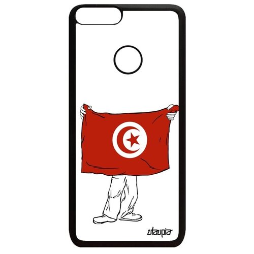 фото Чехол для смартфона // huawei p smart 2018 // "флаг туниса с руками" государственный патриот, utaupia, белый