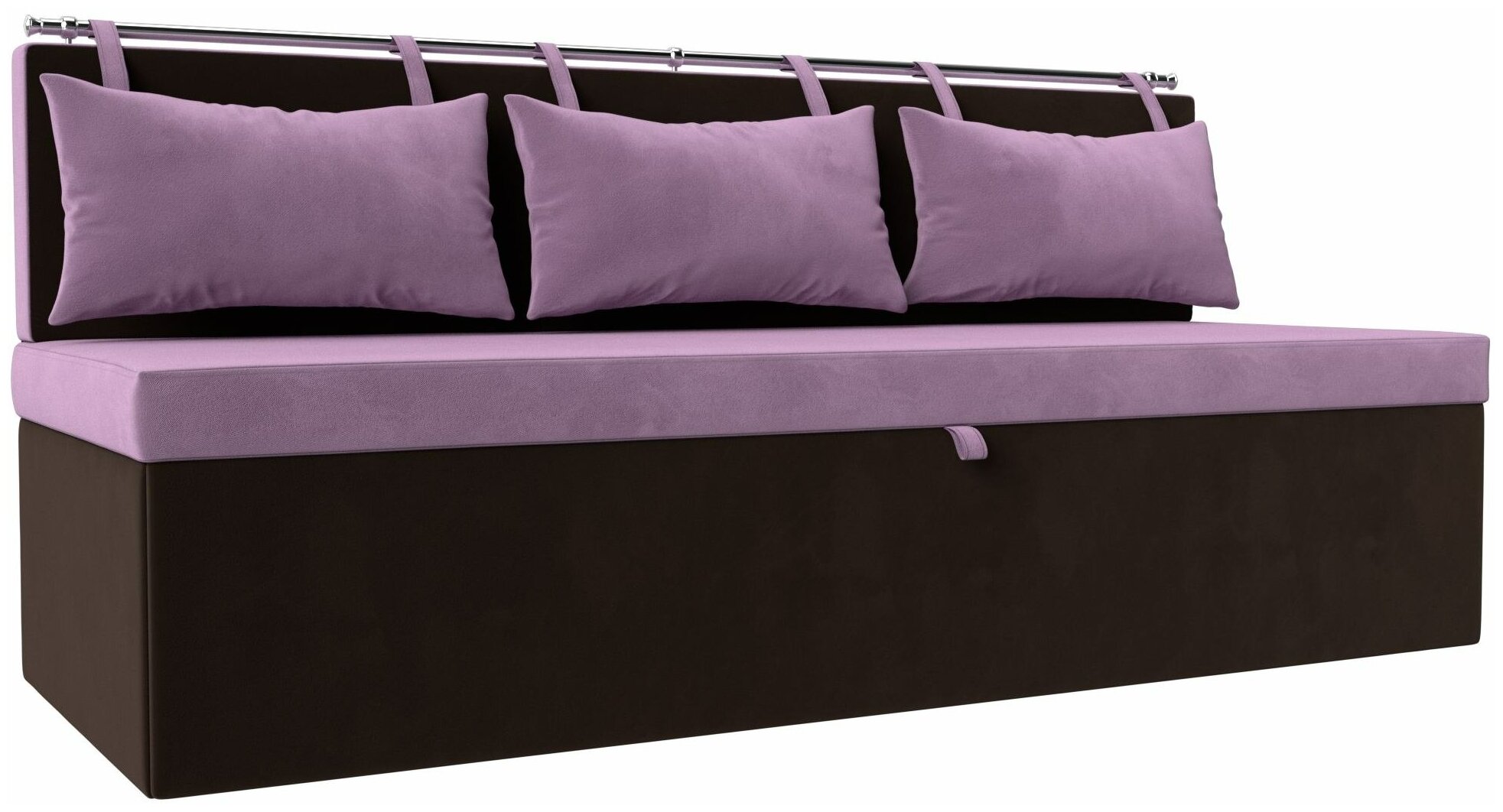 Кухонный прямой диван Метро, Микровельвет, Модель 114109
